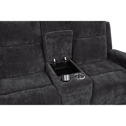  Coaster Furniture Kennett 610155P Chenille Upholstered Power Reclining Loveseat - Grey IMAGE 9