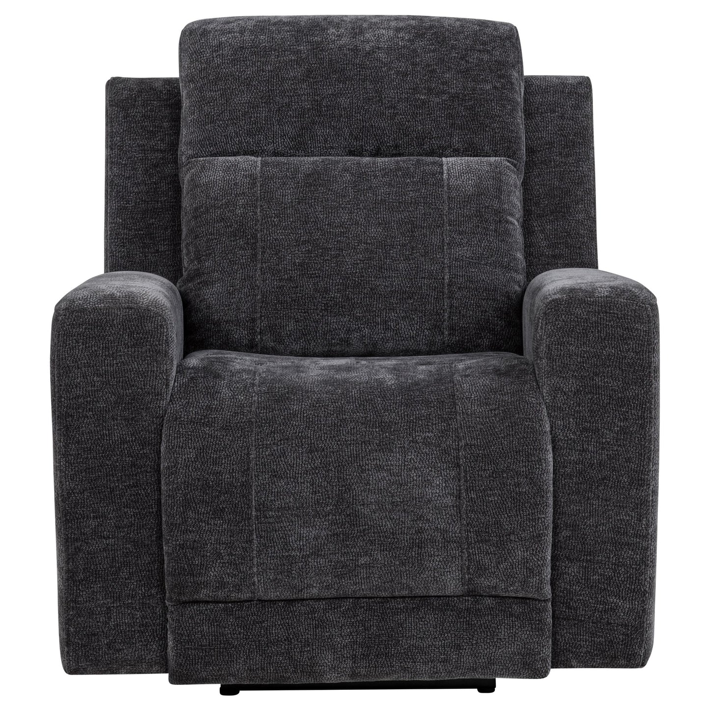  Coaster Furniture Kennett 610156P Chenille Upholstered Power Recliner Chair - Dark Grey IMAGE 1
