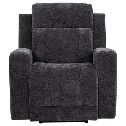  Coaster Furniture Kennett 610156P Chenille Upholstered Power Recliner Chair - Dark Grey IMAGE 1