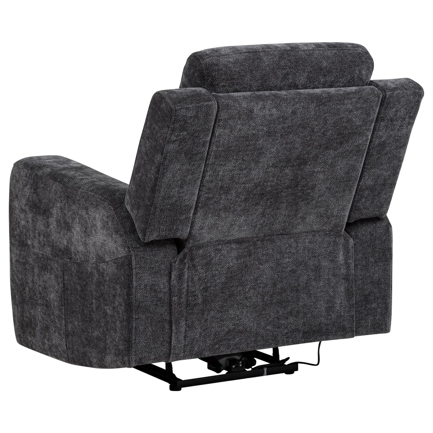  Coaster Furniture Kennett 610156P Chenille Upholstered Power Recliner Chair - Dark Grey IMAGE 3