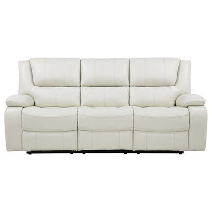  Coaster Furniture Camila 610247 Upholstered Motion Reclining Sofa - White IMAGE 2