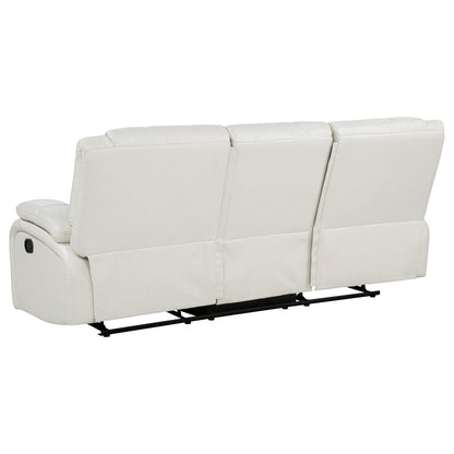  Coaster Furniture Camila 610247 Upholstered Motion Reclining Sofa - White IMAGE 3