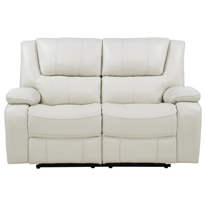  Coaster Furniture Camila 610248 Upholstered Motion Reclining Loveseat - White IMAGE 5