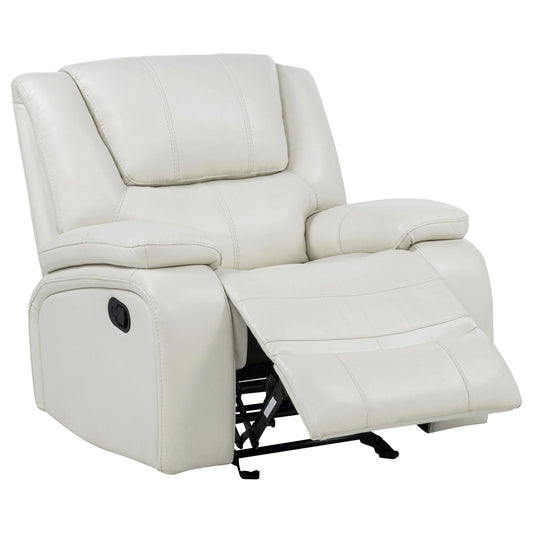  Coaster Furniture Camila 610249 Upholstered Glider Recliner Chair - White IMAGE 1