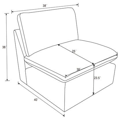  Coaster Furniture Collins 610350AC Modular Armless Chair - Chocolate Brown IMAGE 10