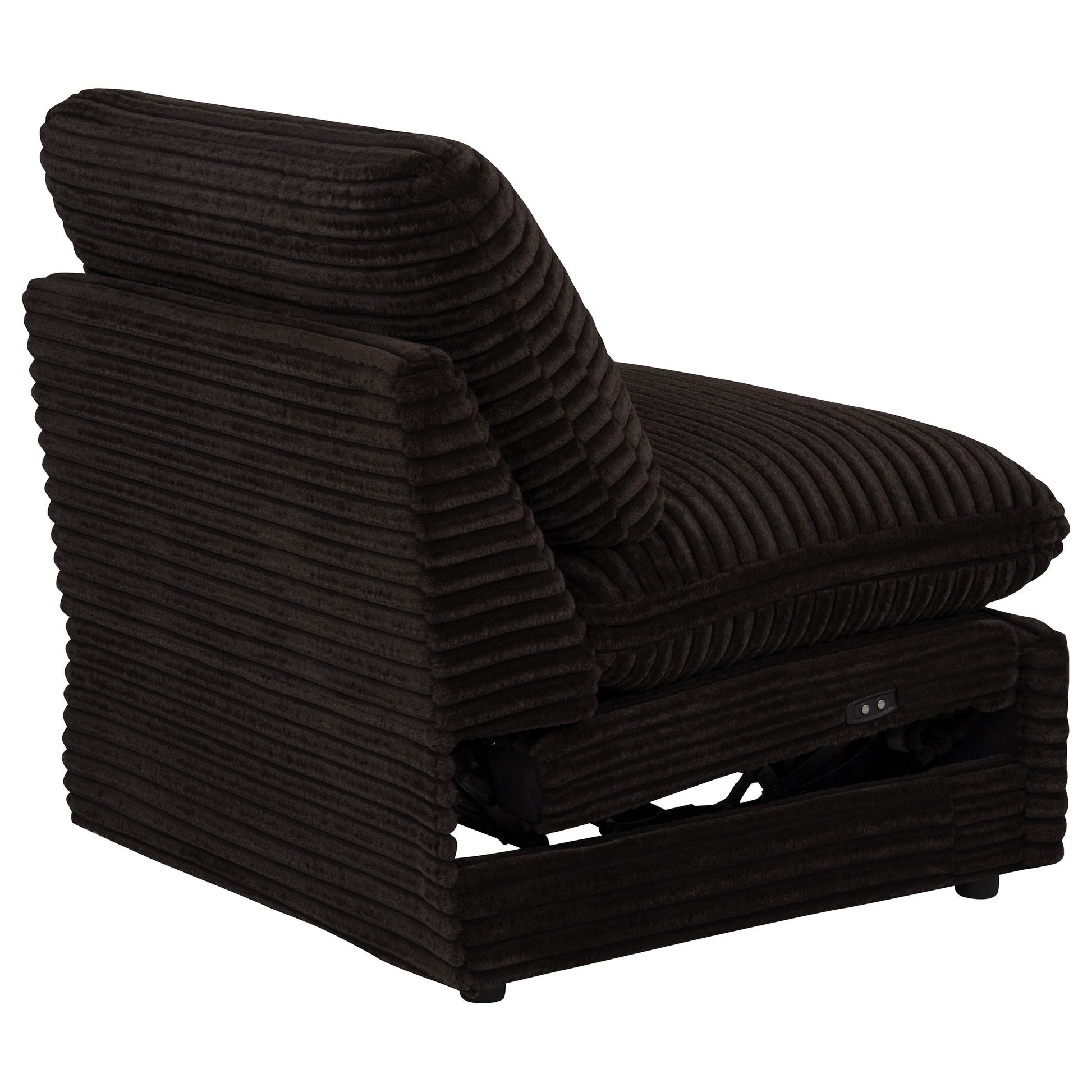  Coaster Furniture Collins 610350ARP Modular Power Armless Recliner - Chocolate Brown IMAGE 2