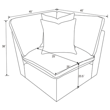  Coaster Furniture Collins 610350CRN Modular Corner Chair - Chocolate Brown IMAGE 9