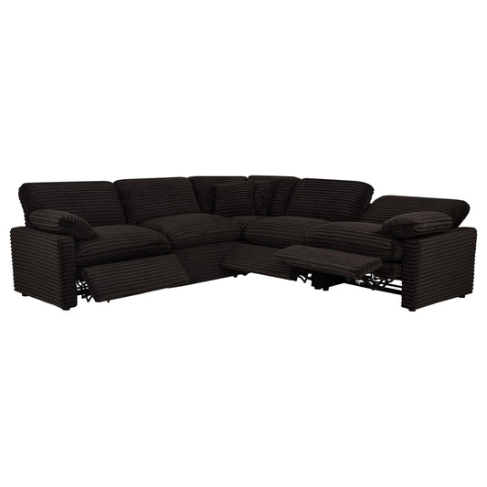  Coaster Furniture Collins 610350P 5-piece Modular Power Reclining Sectional - Chocolate Brown IMAGE 1