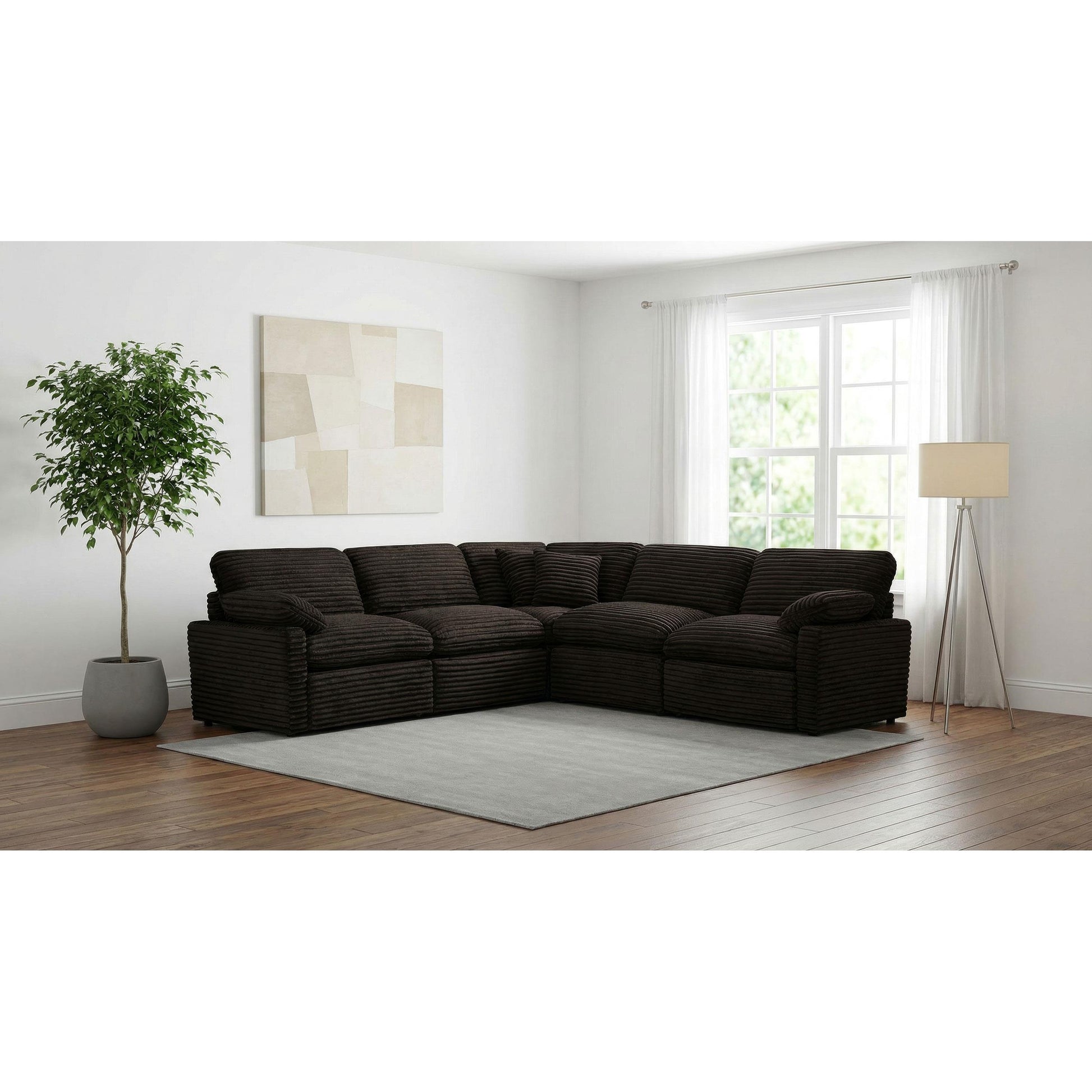  Coaster Furniture Collins 610350P 5-piece Modular Power Reclining Sectional - Chocolate Brown IMAGE 4