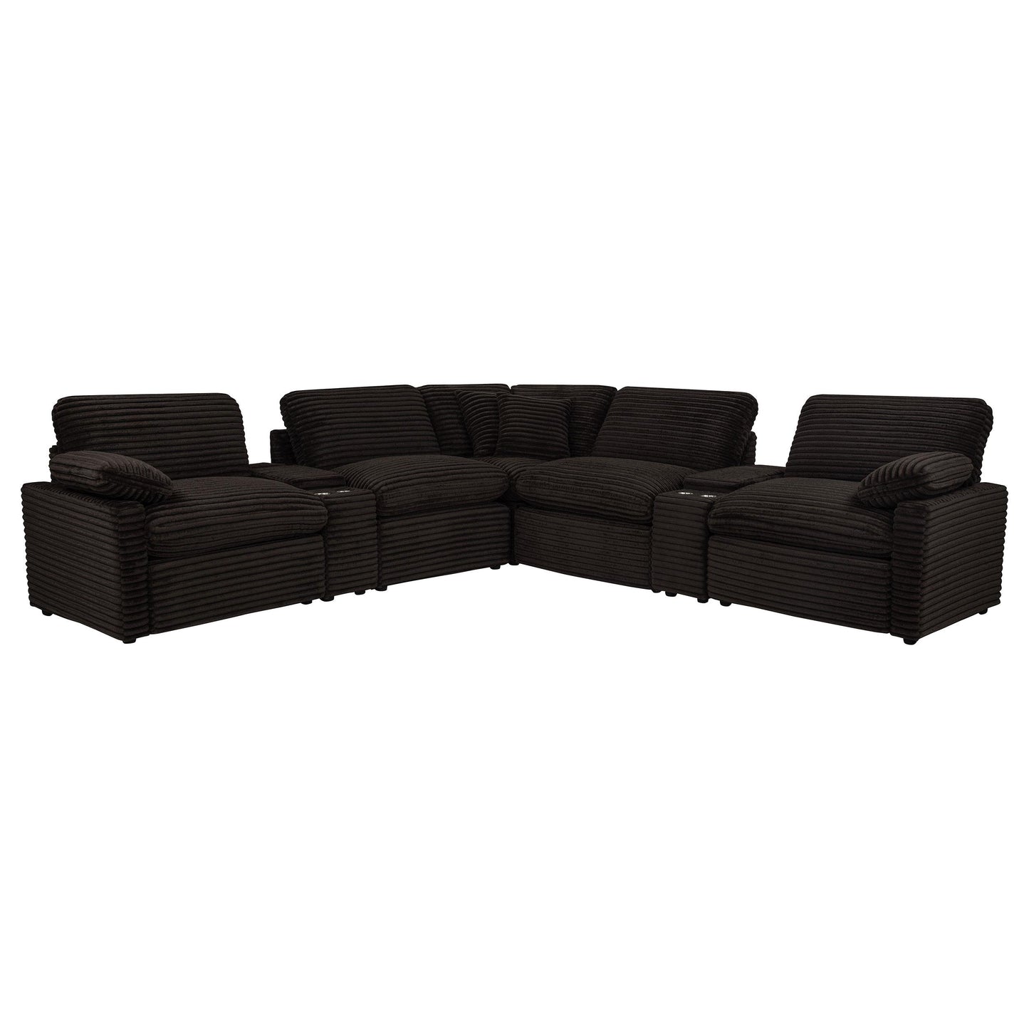  Coaster Furniture Collins 610350P-SETA 7-piece Modular Power Reclining Sectional - Chocolate Brown IMAGE 1