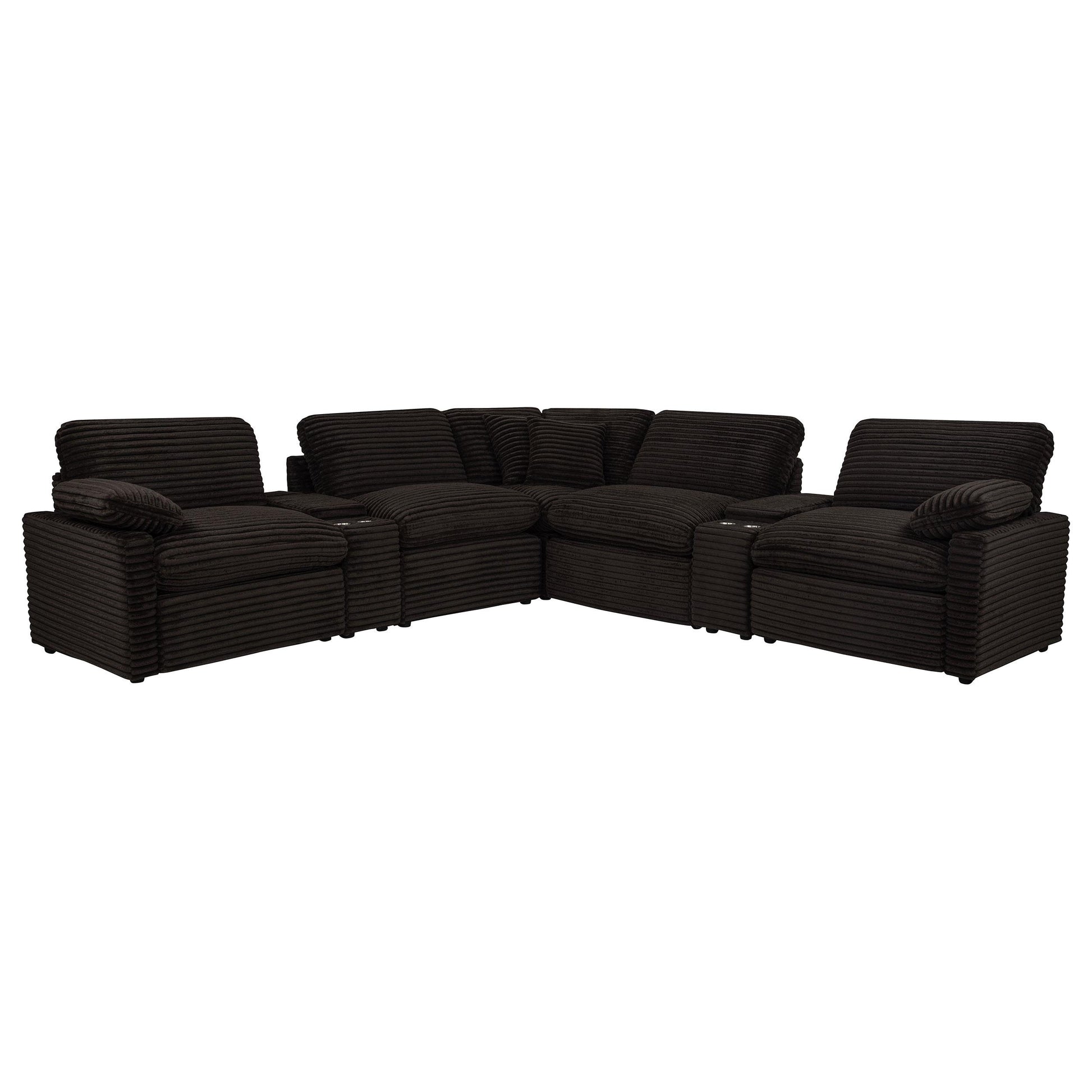 Coaster Furniture Collins 610350P-SETA 7-piece Modular Power Reclining Sectional - Chocolate Brown IMAGE 1