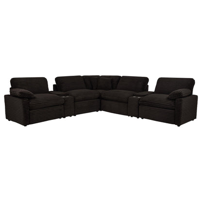  Coaster Furniture Collins 610350P-SETA 7-piece Modular Power Reclining Sectional - Chocolate Brown IMAGE 1