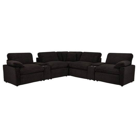  Coaster Furniture Collins 610350P-SETA 7-piece Modular Power Reclining Sectional - Chocolate Brown IMAGE 1