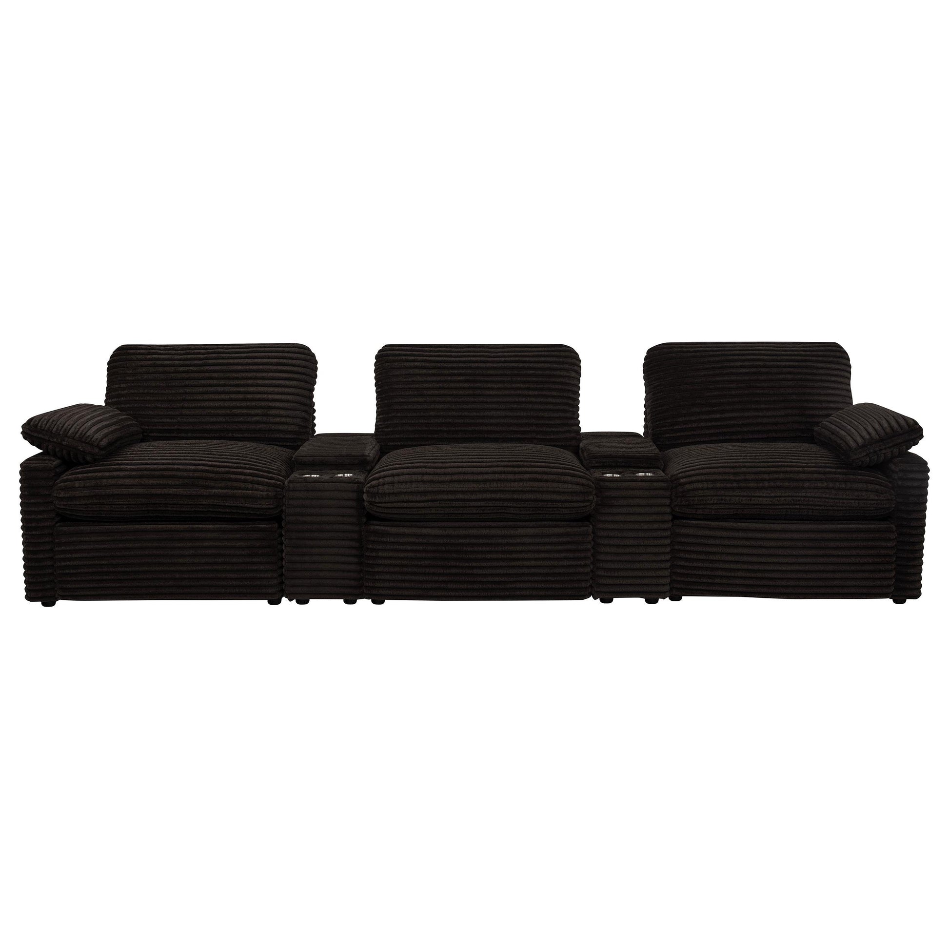  Coaster Furniture Collins 610351PT 5-Piece Power Reclining Home Theater Seating - Chocolate Brown IMAGE 1