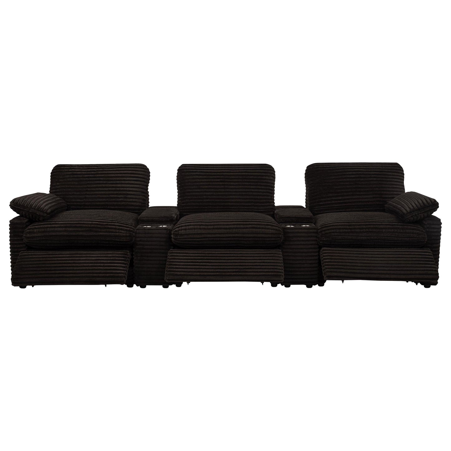  Coaster Furniture Collins 610351PT 5-Piece Power Reclining Home Theater Seating - Chocolate Brown IMAGE 5