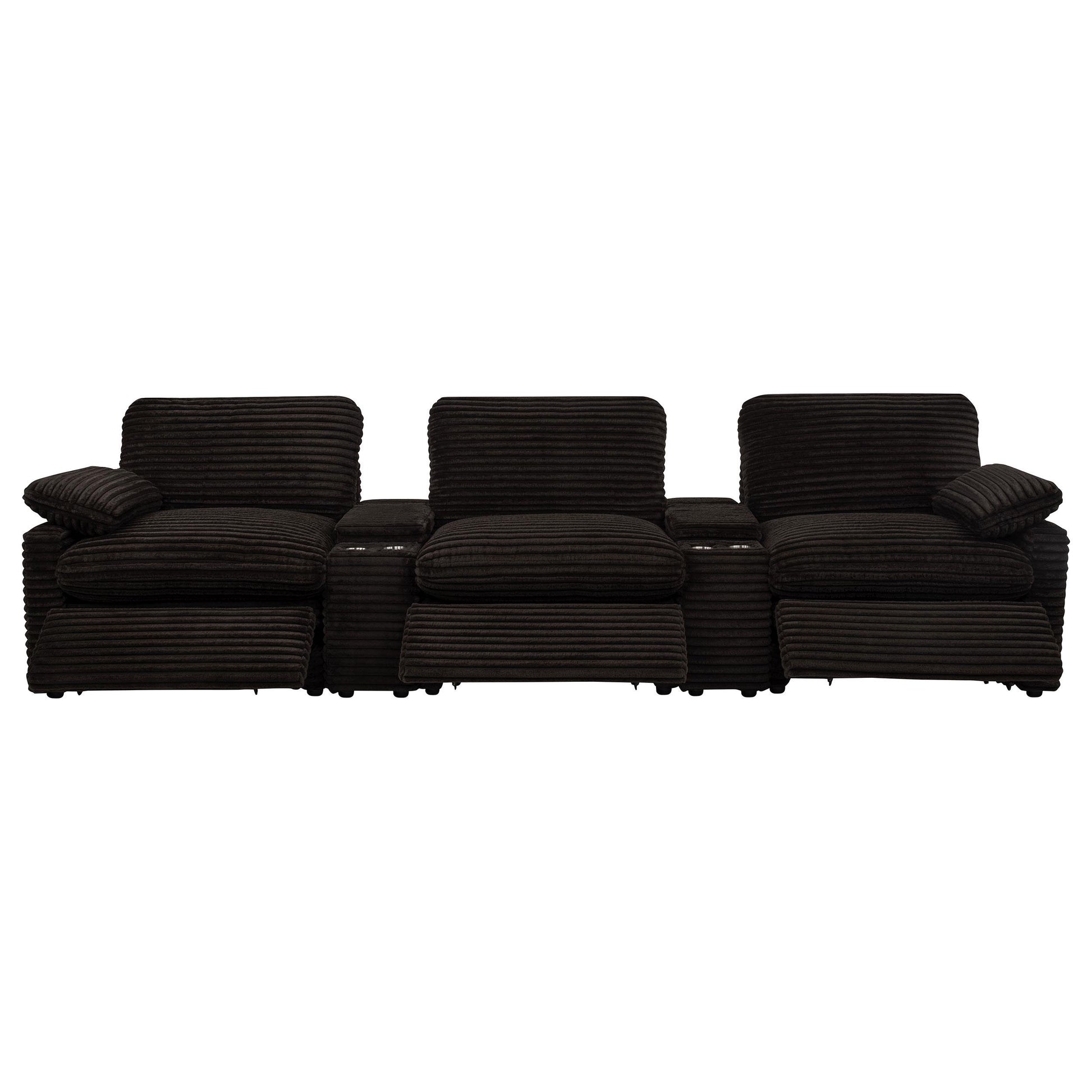  Coaster Furniture Collins 610351PT 5-Piece Power Reclining Home Theater Seating - Chocolate Brown IMAGE 5