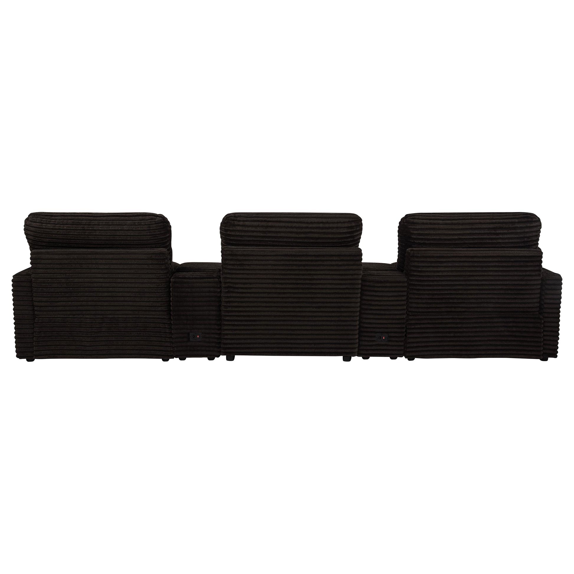  Coaster Furniture Collins 610351PT 5-Piece Power Reclining Home Theater Seating - Chocolate Brown IMAGE 8