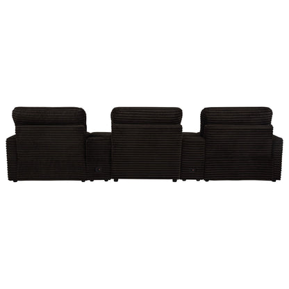  Coaster Furniture Collins 610351PT 5-Piece Power Reclining Home Theater Seating - Chocolate Brown IMAGE 8
