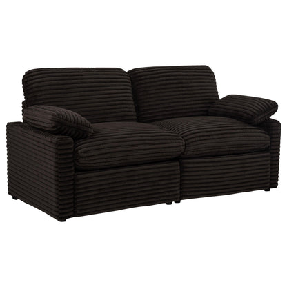  Coaster Furniture Collins 610352P Modular Power Loveseat - Chocolate Brown IMAGE 3