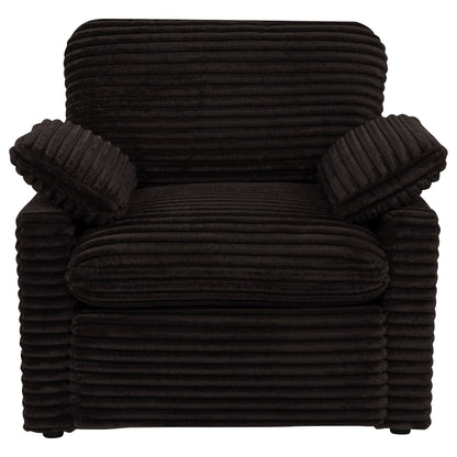  Coaster Furniture Collins 610353P Upholstered Power Recliner Chair - Chocolate Brown IMAGE 3
