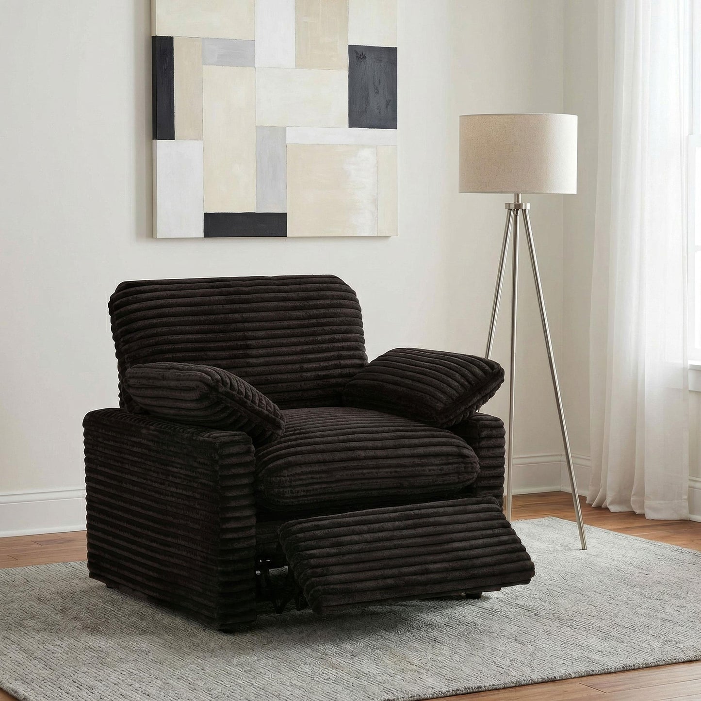  Coaster Furniture Collins 610353P Upholstered Power Recliner Chair - Chocolate Brown IMAGE 7