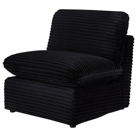  Coaster Furniture Collins 610360AC Modular Armless Chair - Black IMAGE 1