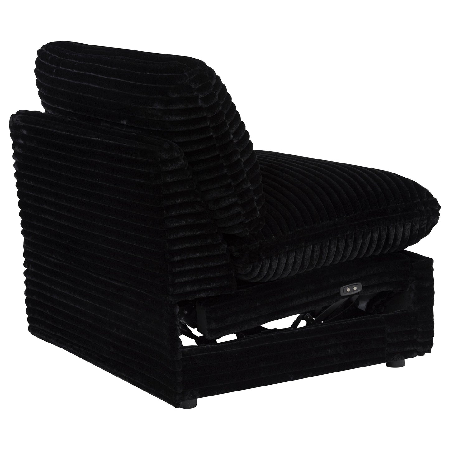  Coaster Furniture Collins 610360ARP Modular Power Armless Recliner - Black IMAGE 2