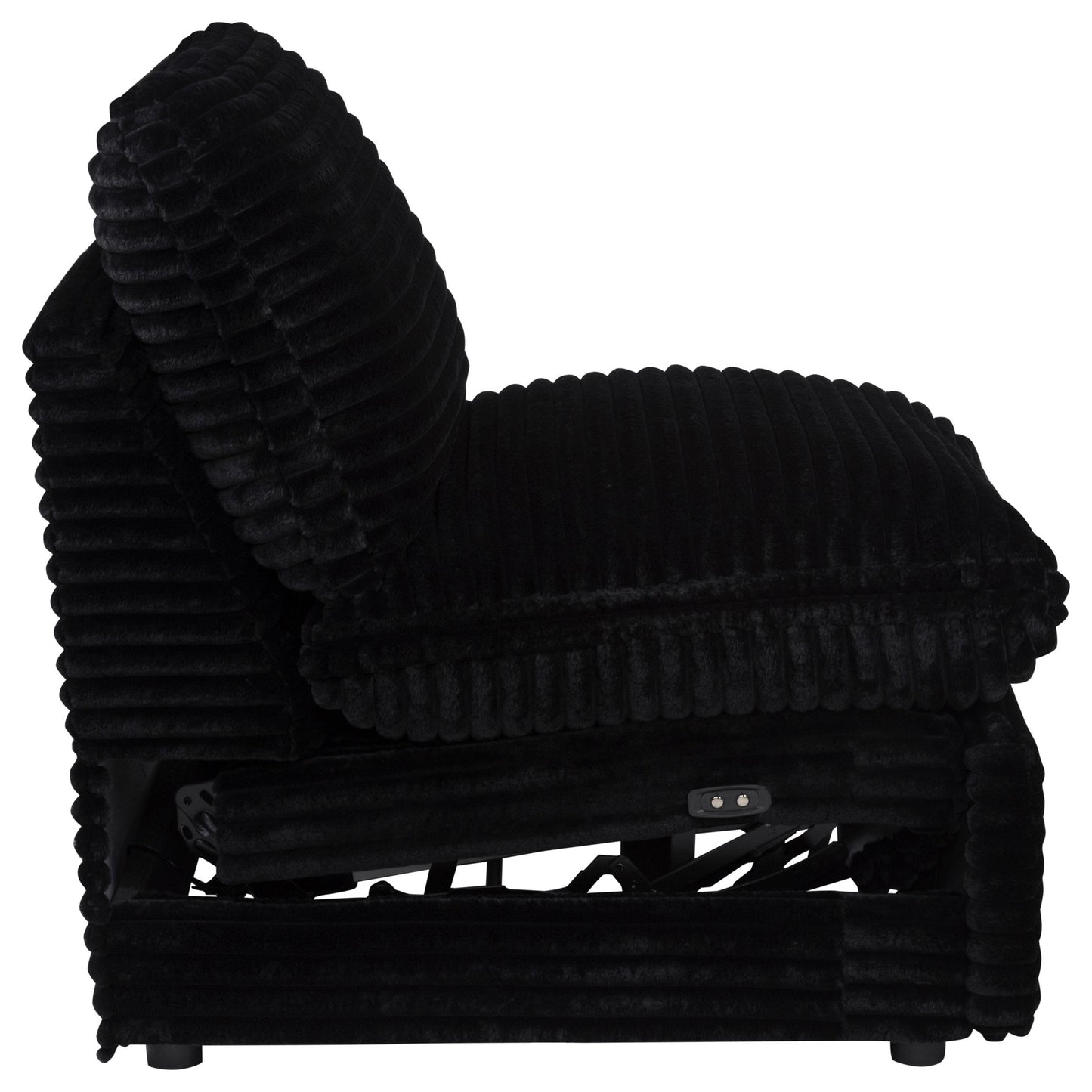  Coaster Furniture Collins 610360ARP Modular Power Armless Recliner - Black IMAGE 4