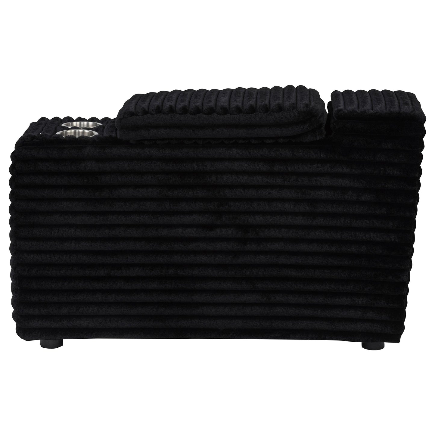 Coaster Furniture Collins 610360CON Upholstered Modular Storage Console - Black IMAGE 2
