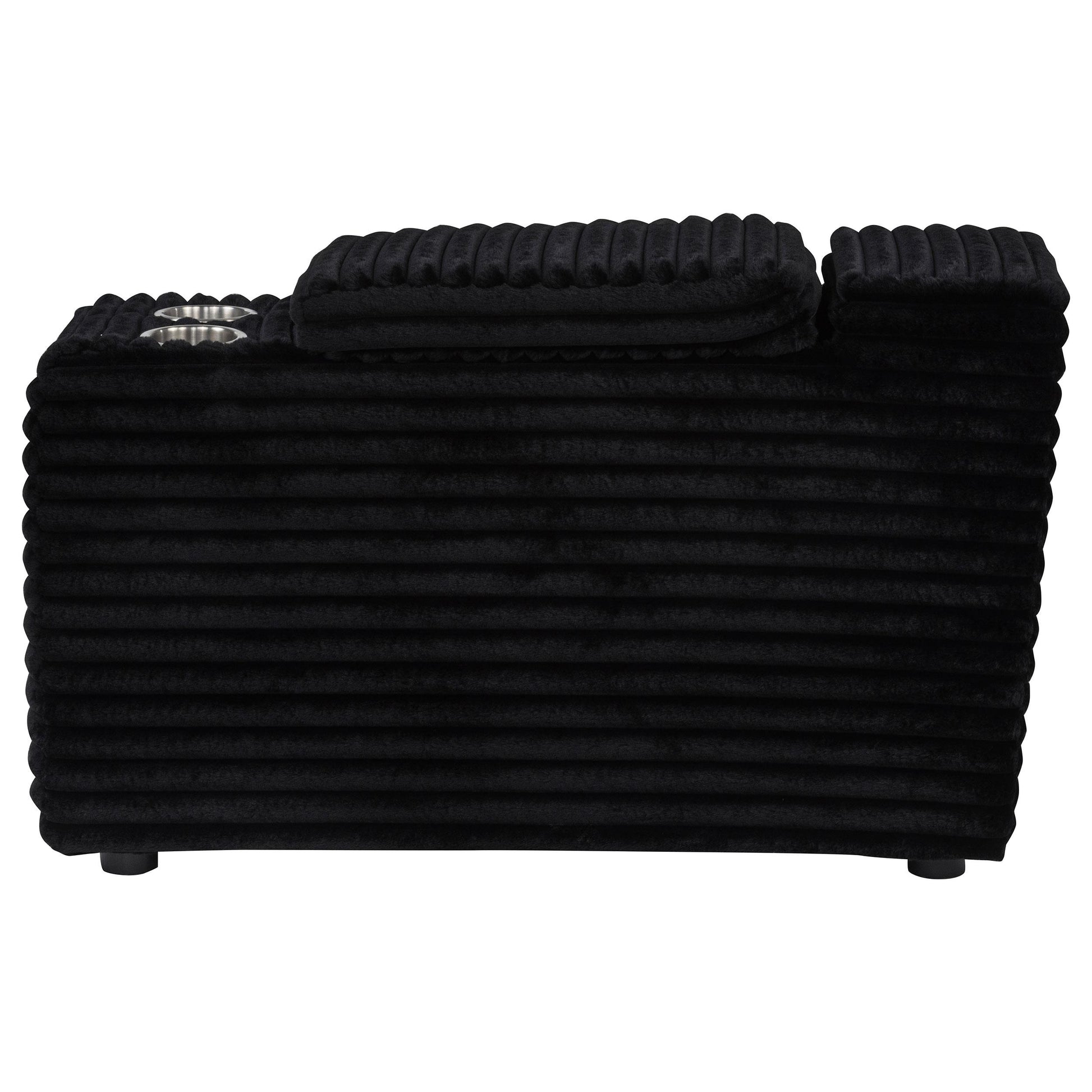  Coaster Furniture Collins 610360CON Upholstered Modular Storage Console - Black IMAGE 2