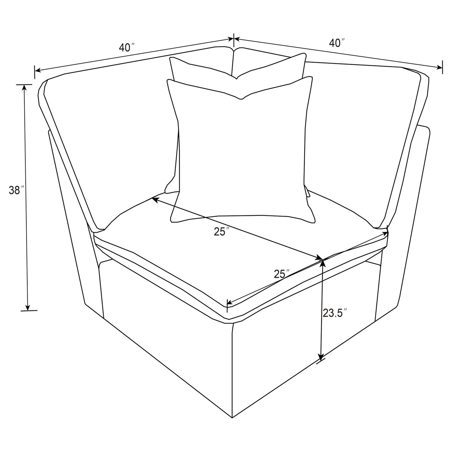  Coaster Furniture Collins 610360CRN Modular Corner Chair - Black IMAGE 9