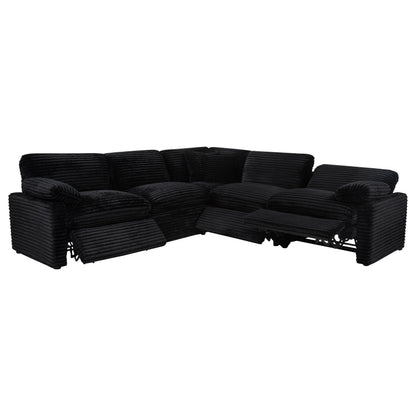  Coaster Furniture Collins 610360P 5-piece Modular Power Reclining Sectional - Black IMAGE 1