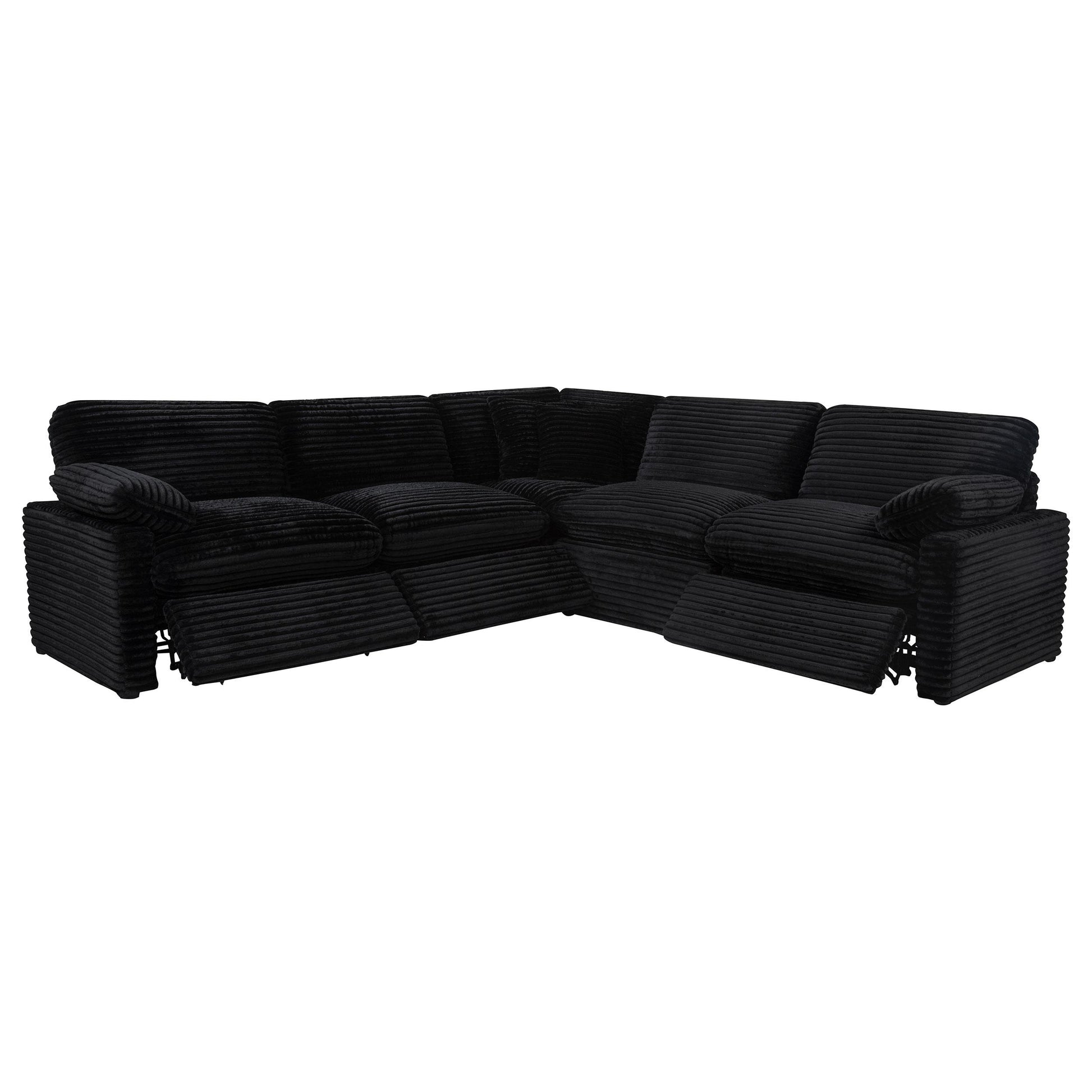  Coaster Furniture Collins 610360P 5-piece Modular Power Reclining Sectional - Black IMAGE 10