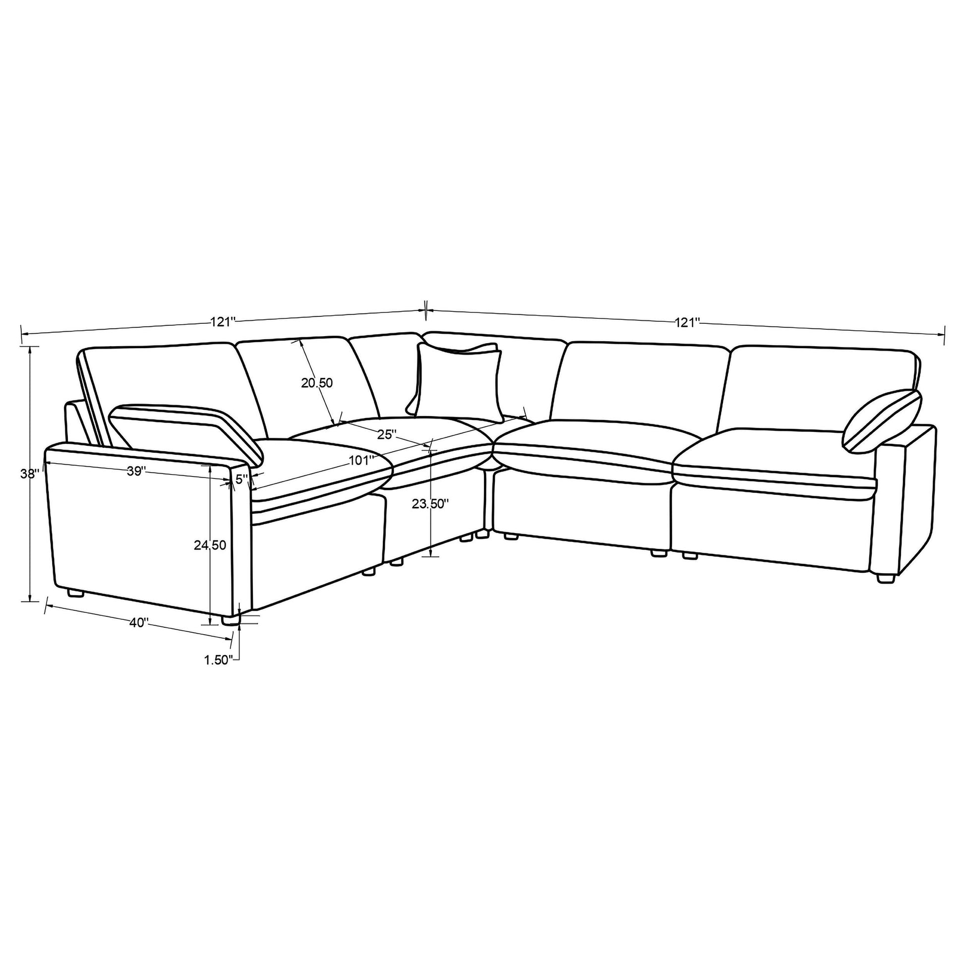  Coaster Furniture Collins 610360P 5-piece Modular Power Reclining Sectional - Black IMAGE 12