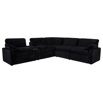  Coaster Furniture Collins 610360P-SET 6-piece Modular Power Reclining Sectional - Black IMAGE 1