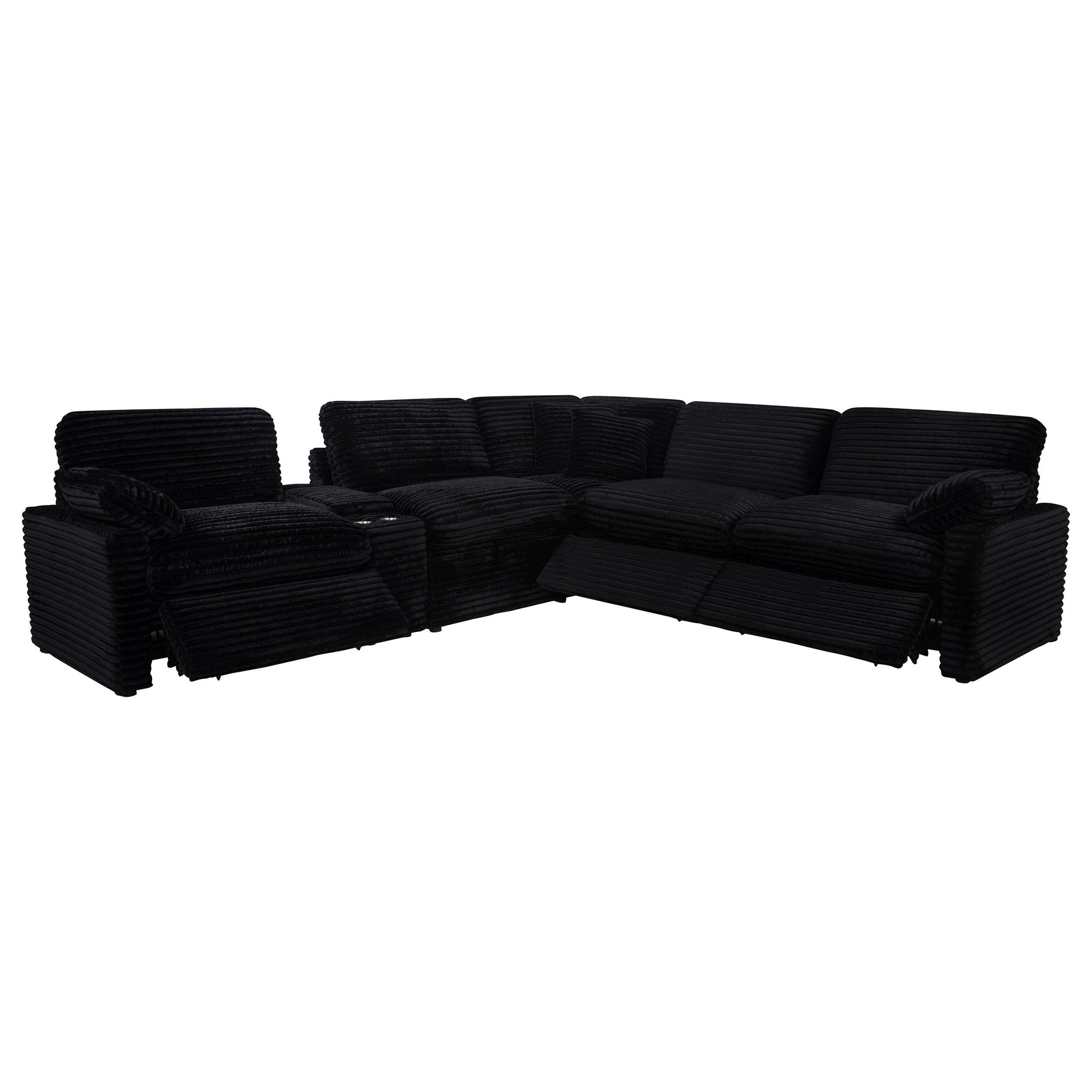  Coaster Furniture Collins 610360P-SET 6-piece Modular Power Reclining Sectional - Black IMAGE 12