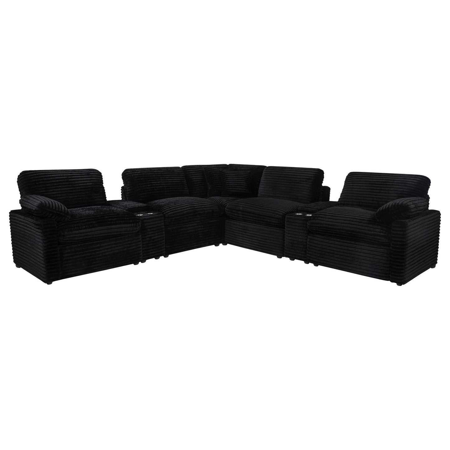  Coaster Furniture Collins 610360P-SETA 7-piece Modular Power Reclining Sectional - Black IMAGE 1