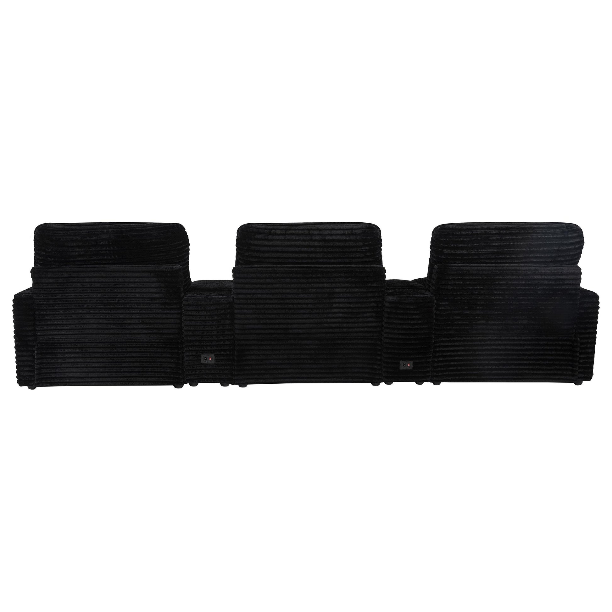  Coaster Furniture Collins 610361PT 5-Piece Power Reclining Home Theater Seating - Black IMAGE 8
