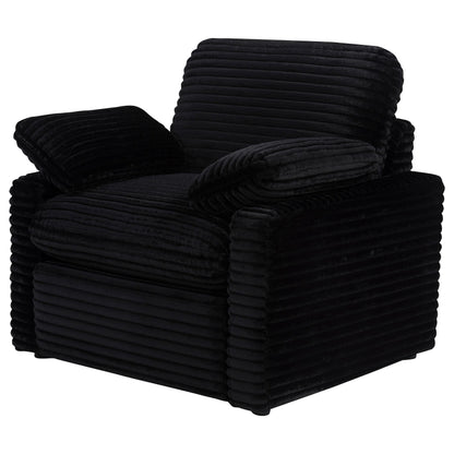  Coaster Furniture Collins 610363P Upholstered Power Recliner Chair - Black IMAGE 4