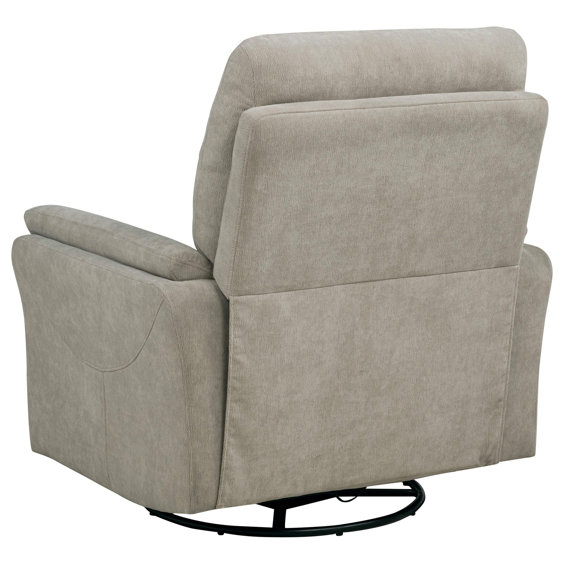  Coaster Furniture Adler 610423P Upholstered Power Swivel Glider Recliner - Greige IMAGE 1