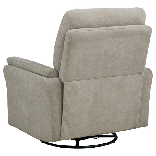  Coaster Furniture Adler 610423P Upholstered Power Swivel Glider Recliner - Greige IMAGE 1