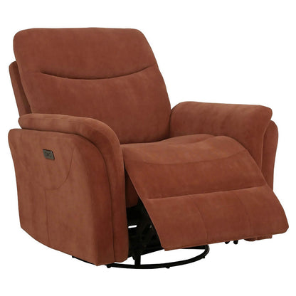  Coaster Furniture Adler 610433P Upholstered Power Swivel Glider Recliner - Rust IMAGE 1