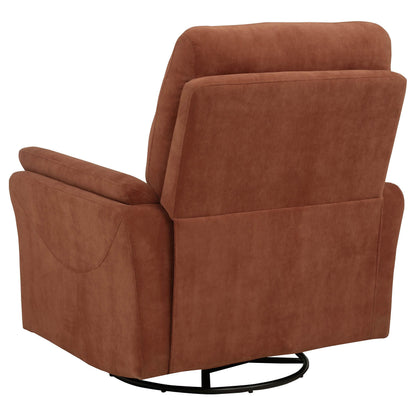  Coaster Furniture Adler 610433P Upholstered Power Swivel Glider Recliner - Rust IMAGE 4