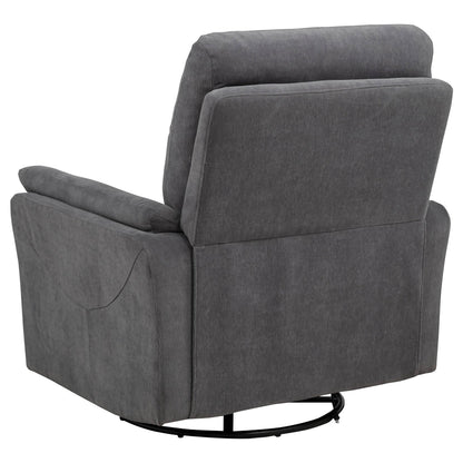  Coaster Furniture Adler 610443P Upholstered Power Swivel Glider Recliner - Charcoal Grey IMAGE 11