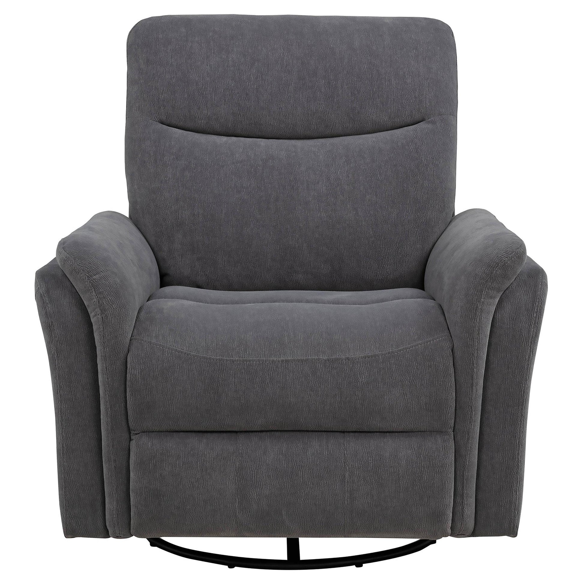  Coaster Furniture Adler 610443P Upholstered Power Swivel Glider Recliner - Charcoal Grey IMAGE 6
