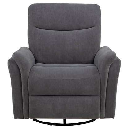  Coaster Furniture Adler 610443P Upholstered Power Swivel Glider Recliner - Charcoal Grey IMAGE 6