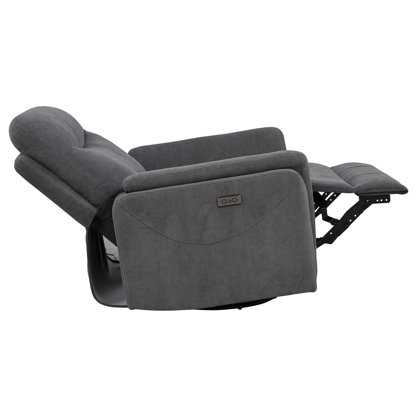  Coaster Furniture Adler 610443P Upholstered Power Swivel Glider Recliner - Charcoal Grey IMAGE 7