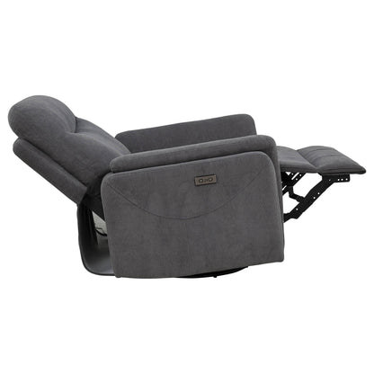  Coaster Furniture Adler 610443P Upholstered Power Swivel Glider Recliner - Charcoal Grey IMAGE 7