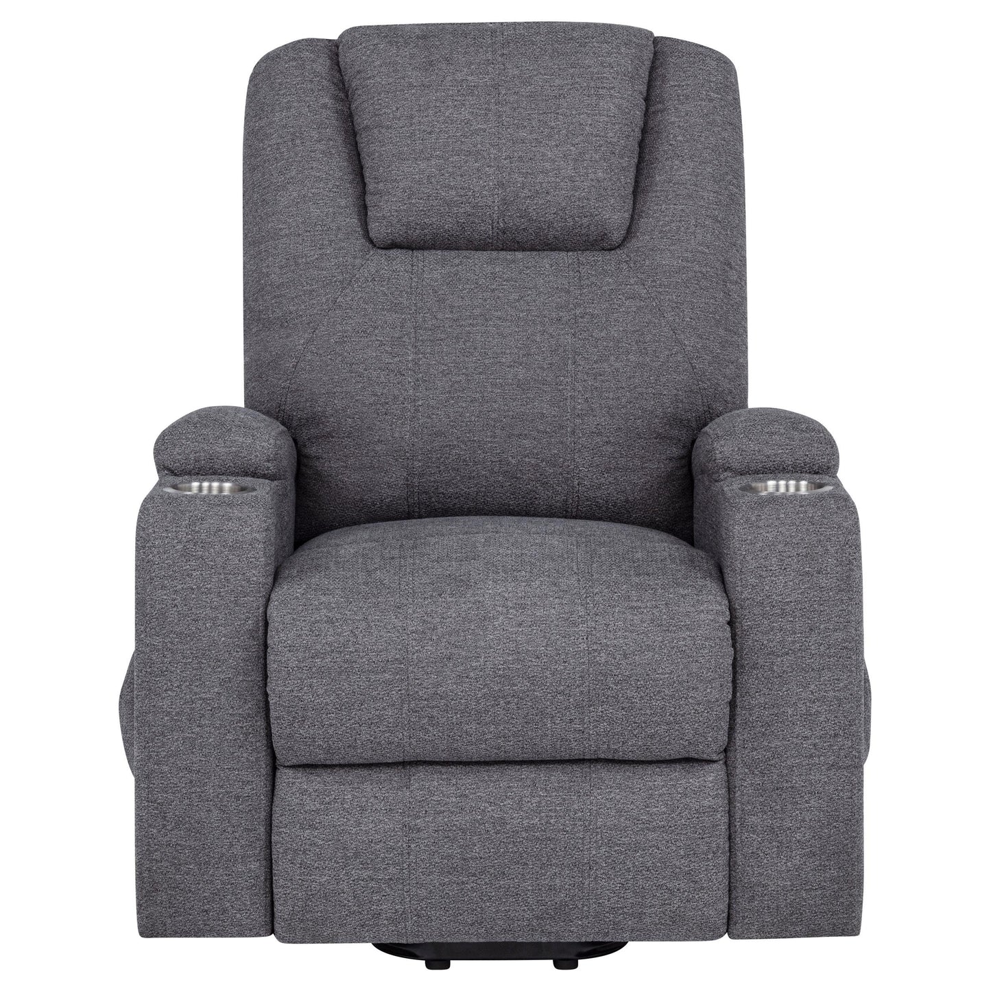  Coaster Furniture Louie 610453P Chenille Upholstered Power Lift Massage Chair - Grey IMAGE 3