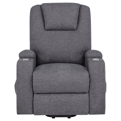  Coaster Furniture Louie 610453P Chenille Upholstered Power Lift Massage Chair - Grey IMAGE 3